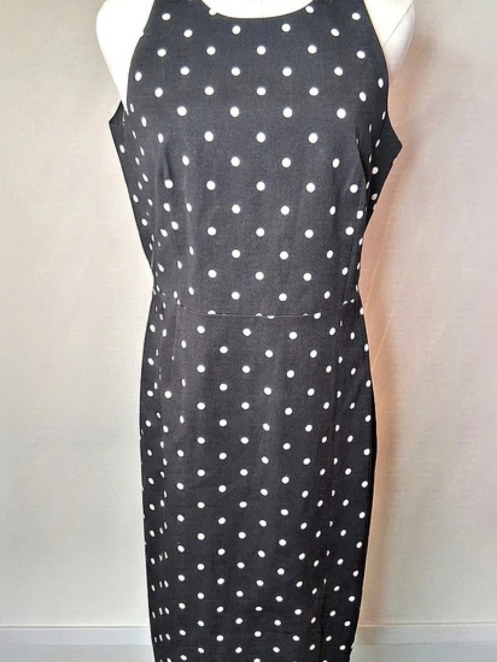 Banana Republic Black White Polka Dot Sheath Dress Size 10